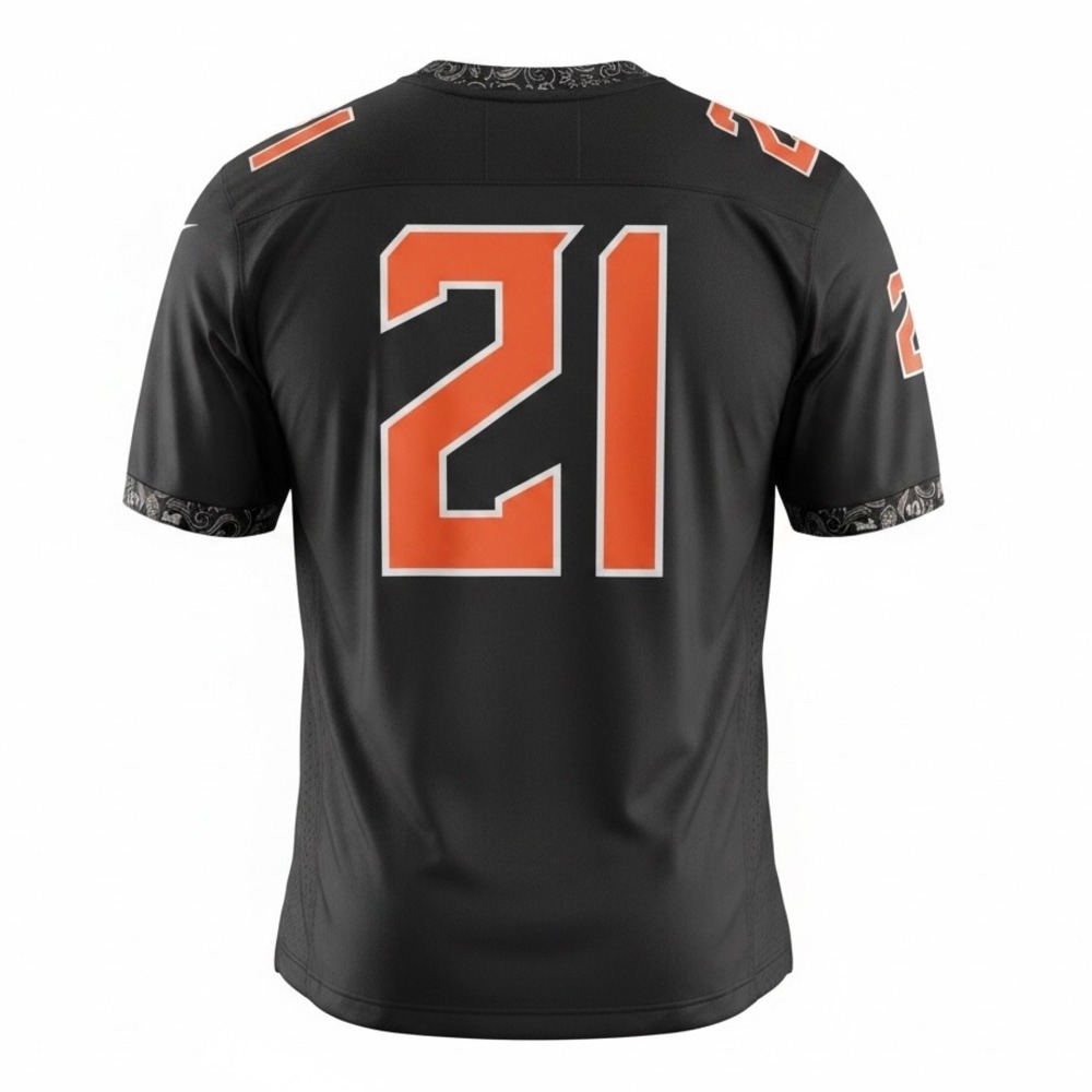 Nike Oklahoma State Cowboys OSU #21 Football Jersey Black Orange Men's Size XL - Picture 2 of 8